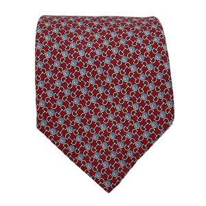 Alaine Figaret Silk Tie Equestrian Snaffle HANDMADE France 56 5/8x3 5/8 Neck tie